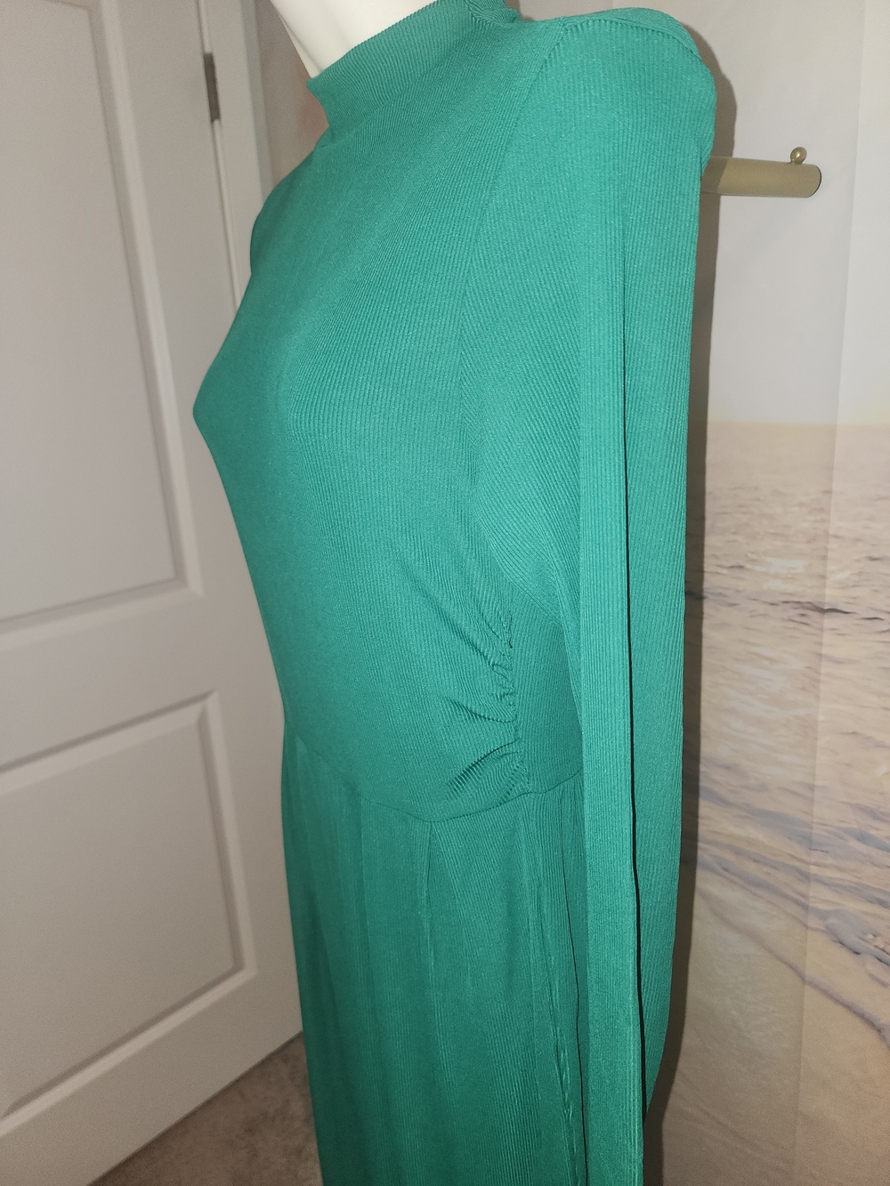 Pretty Garden Women’s Emerald Green Long Sleeve Jumpsuit With Pockets - Picture 8 of 15